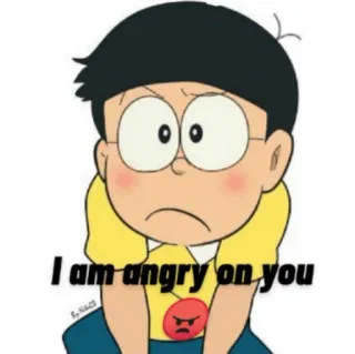 😡 I am angry on you tức giận, buồn bã, hoạt hình, meme whatsapp sticker