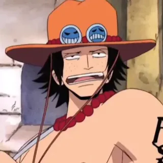 ⛓️ Ace One Piece 애니메이션, 원피스, 에이스, 포트거스 D 에이스, 해적, 모자, 캐릭터, 만화 telegram sticker