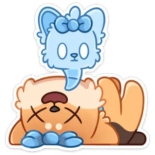 ⚰️ stiker, kucing, binatang, pita, hantu, kartun whatsapp sticker