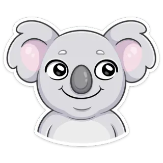 🙂 Koala, Tier, Niedlich, Cartoon, Sticker, Säugetier whatsapp sticker