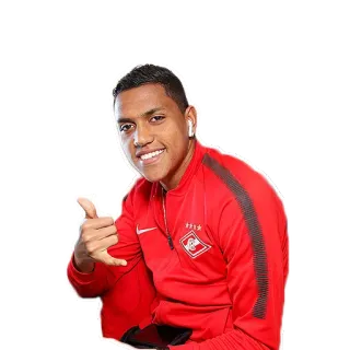 🤙 homme, pouce levé, athlète, positif, veste rouge whatsapp sticker