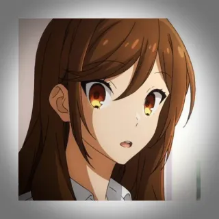 💫 Anime, Mädchen, Cartoon, braune Haare, Porträt telegram sticker