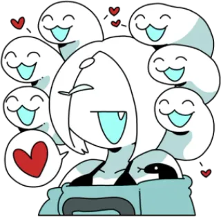 ❤️ cute, cartoon, ghosts, hearts, smiling, kawaii, character, friendly telegram sticker
