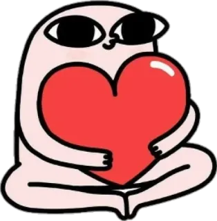 ❤️ cuore, amore, cartone animato, personaggio, carino, abbraccio, rosso telegram sticker