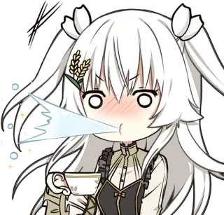 ☕ anime, manga, girl, tea, shocked, surprised, cute telegram sticker