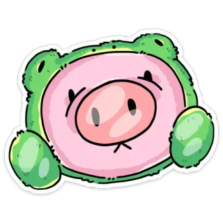 🐽 frog, pig, animal, cute, cartoon telegram sticker