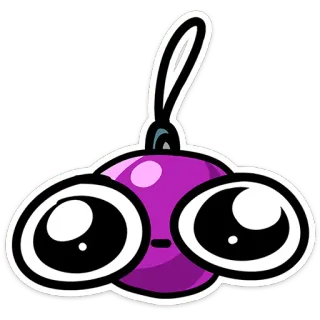 😳 ステッカー, 漫画, ギョロ目, 紫, 面白い, キャラクター telegram sticker