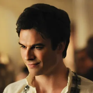 🩸 Damon Salvatore The Vampire Diaries vampire, tv show, fan art, actor, portrait, dark hair, celebrity telegram sticker