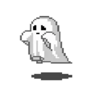 👻 ghost, pixel art, spooky, halloween, cute, character, supernatural telegram sticker