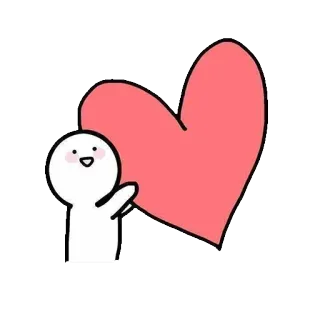❤ heart, love, cute, character, simple, cartoon telegram sticker