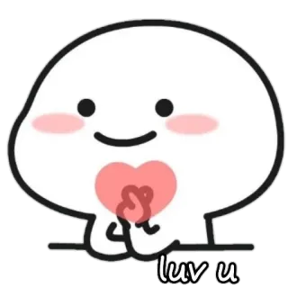 ❤️ luv u liefde, schattig, hart, cartoon telegram sticker