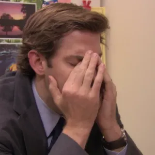 🗞 Jim Halpert The Office gestresst, Büro, frustriert, Kopfschmerzen, Angestellter telegram sticker