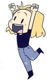 😃 excited, cartoon, happy, celebration, jumping, cheering telegram sticker