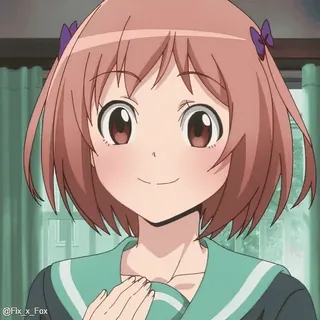 😍 动漫, 女孩, 卡通, 校服, 微笑, 可爱, 角色 telegram sticker