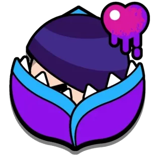 🌺 potwór, fioletowy, serce, stworzenie, fantasy whatsapp sticker