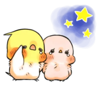 😢 mignon, oiseau, pleurant, kawaii, triste telegram sticker