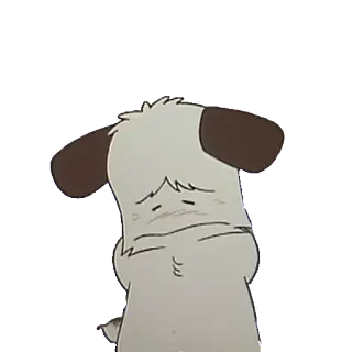 🙁 pies, smutny, anime, zwierzę telegram sticker