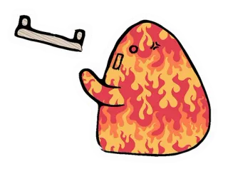 😡 chama, fogo, blob, desenho animado, raiva, irritado telegram sticker
