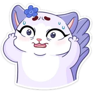 😰 kucing, imut, stiker, kartun, hewan, emotikon telegram sticker