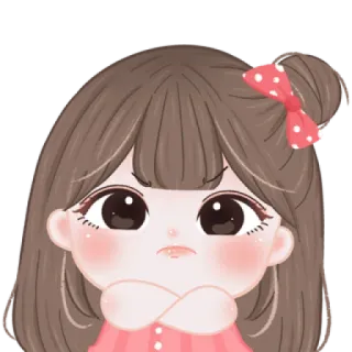 🍓 卡通, 生气, 女孩, 可爱, 疯了, 烦躁 telegram sticker
