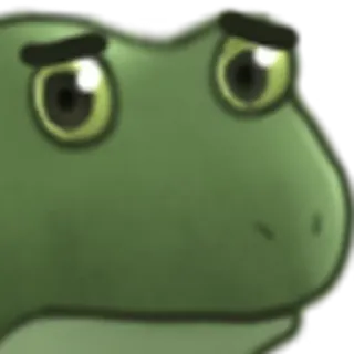 😕 frog, sad, green, animal telegram sticker