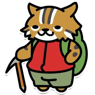 😑 животное, кошка, поход, приключение, мультфильм whatsapp sticker