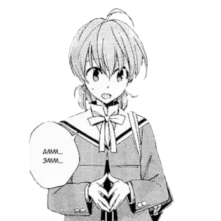 😳 AMM... 
3MM... Anime, Manga, Dibujo animado, Lindo, Chica, Uniforme escolar telegram sticker