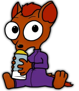 👶 Cartoon, Tier, Baby, Flasche, Trinken, Fuchs telegram sticker