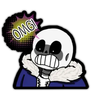 🤯 Sans Undertale OMG! sans, undertale, squelette, omg, jeux vidéo telegram sticker