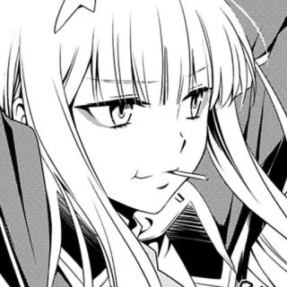 😂 Anime, Fille, Sucette, Manga, Dessin animé, Noir et blanc whatsapp sticker