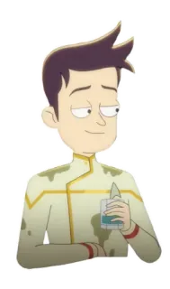 🥃 Brad Boimler Star Trek: Lower Decks Star Trek, Lower Decks, Brad Boimler, Desenho animado, Ficção científica, Animação telegram sticker
