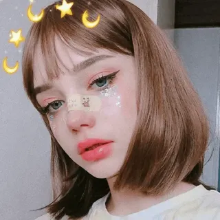 🥨 Mädchen, Porträt, Make-up, Schönheit, Haare, Frau, Mode, süß telegram sticker