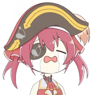 😭 Animé, Pleurs, Pirate, Mignon, Personnage telegram sticker