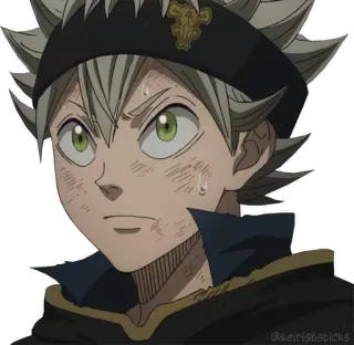 😠 Asta Black Clover 애니메이션, 만화, 아스타, 블랙 클로버, 캐릭터, 일본 애니메이션 telegram sticker