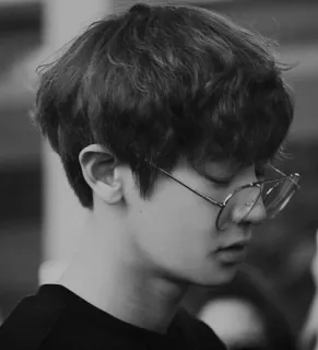 🗻 personne, portrait, noir et blanc, lunettes, homme, coiffure telegram sticker