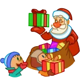 🎁 Santa Claus Sinterklas, Natal, hadiah, liburan, musim dingin, perayaan whatsapp sticker