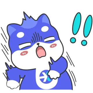 😤 собака, мультфильм, выражение, восклицание, обеспокоенный, синий telegram sticker