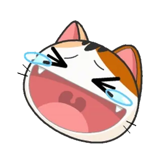 😂 แมว, หัวเราะ, อีโมจิ, การ์ตูน, น่ารัก, สัตว์, ตลก, มีความสุข telegram sticker
