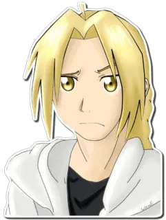 🤨 Edward Elric Fullmetal Alchemist อนิเมะ, ตัวละคร, สติกเกอร์, แฟนอาร์ต, มังงะ telegram sticker