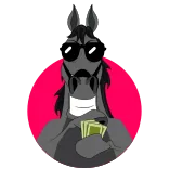😎 ม้า, เงิน, แว่นกันแดด, สัตว์, การ์ตูน, สติกเกอร์ telegram sticker