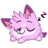 😴 mèo, dễ thương, động vật, kawaii, hoạt hình, buồn ngủ, thư giãn, tím, hồng telegram sticker