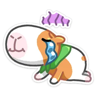 😭 Meerschweinchen, Tier, Aufkleber, traurig, weinend, kawaii whatsapp sticker