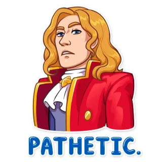 😒 PATHETIC. отношение, снисходительный, неодобрение, сарказм, аристократический whatsapp sticker