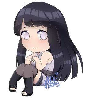 😶 Hinata Hyuga Naruto 애니메이션, 만화, 만화영화, 닌자, 귀여운, 치비 telegram sticker