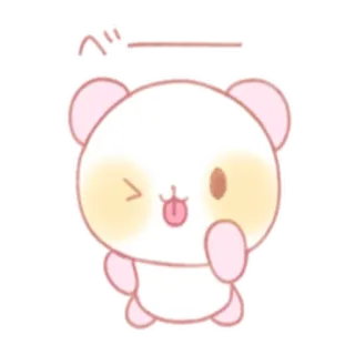 😜 ベー lucu, binatang, beruang, kawaii, lidah, kedip whatsapp sticker