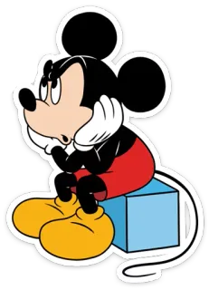😳 Mickey Mouse 米奇, 老鼠, 卡通, 迪士尼, 坐着 telegram sticker