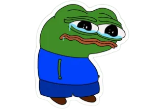 😭 Pepe the Frog Pepe, sapo, triste, meme, chorando telegram sticker