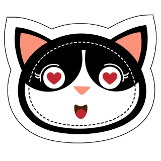 😍 chat, animal, amour, coeur yeux, mignon, autocollant, kawaii whatsapp sticker