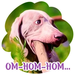 🍖 OM-HOM-HOM... dog, cartoon, funny, sticker, animal, pet, eating telegram sticker