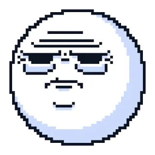 😑 pixel art, sunglasses, cool, emoji, meme, face telegram sticker